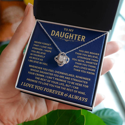 To My Daughter - Love Dad - Beautiful Gift Set - Love Knot Necklace -DLK007