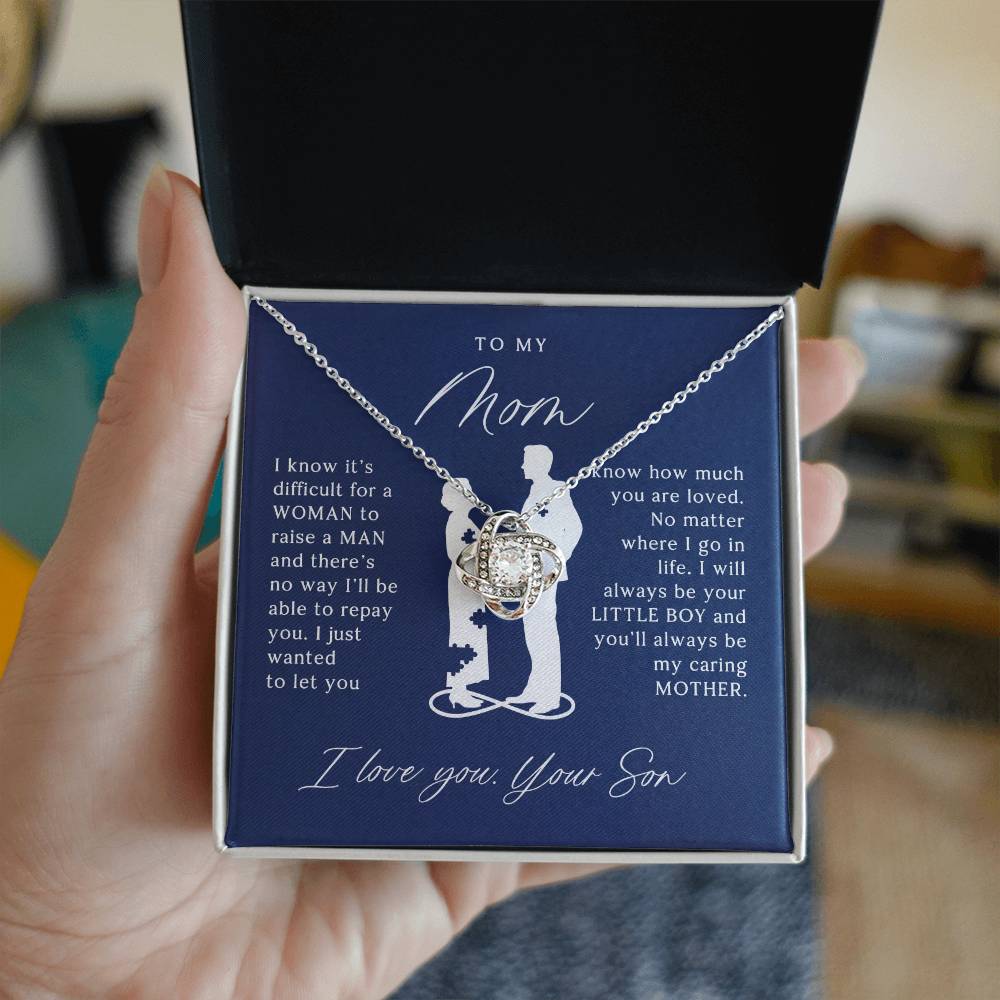 To My Mom - Beautiful Gift Set - Love Knot Necklace -MLK002
