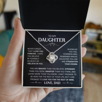 To My Daughter - Love Dad - Beautiful Gift Set - Love Knot Necklace -DLK013