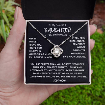 To My Daughter - Love Dad - Beautiful Gift Set - Love Knot Necklace -DLK014