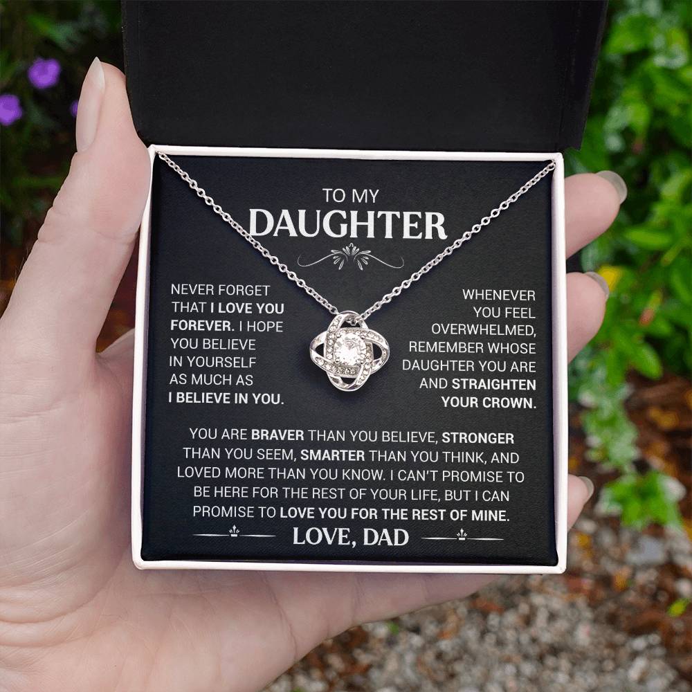 To My Daughter - Love Dad - Beautiful Gift Set - Love Knot Necklace -DLK013