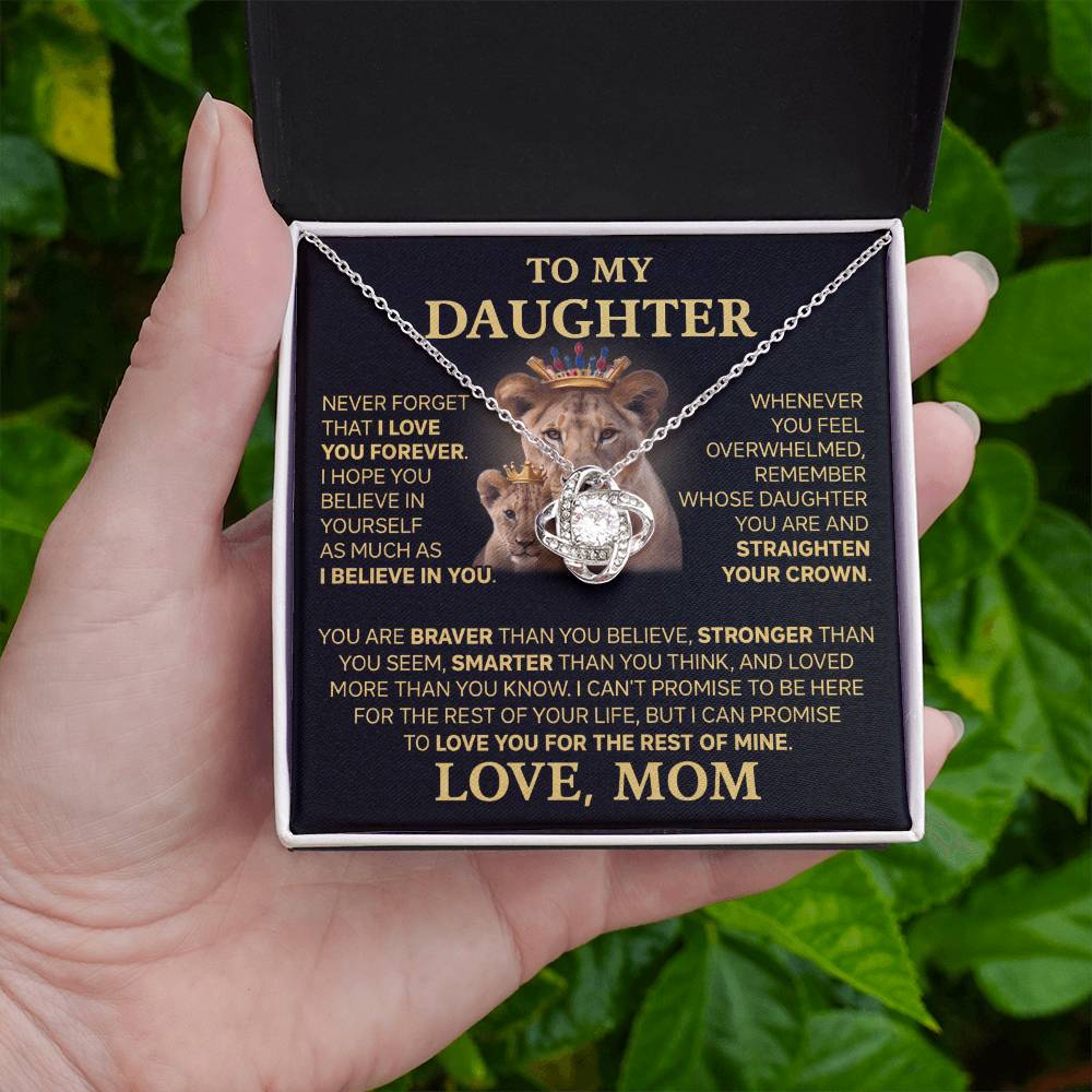 To My Daughter - Love Dad - Beautiful Gift Set - Love Knot Necklace -DLK015