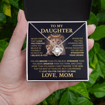 To My Daughter - Love Dad - Beautiful Gift Set - Love Knot Necklace -DLK015