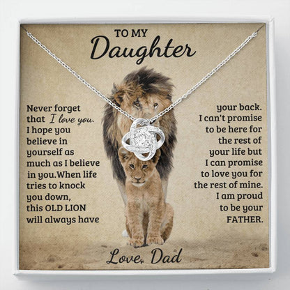 To My Daughter - Love Dad - Beautiful Gift Set - Love Knot Necklace -DLK018