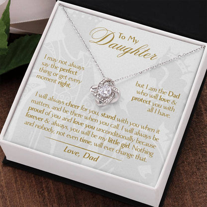 To My Daughter - Love Dad - Beautiful Gift Set - Love Knot Necklace -DLK006