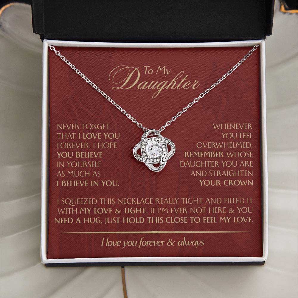 To My Daughter - Love Dad - Beautiful Gift Set - Love Knot Necklace -DLK005