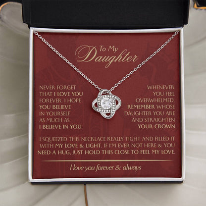 To My Daughter - Love Dad - Beautiful Gift Set - Love Knot Necklace -DLK005