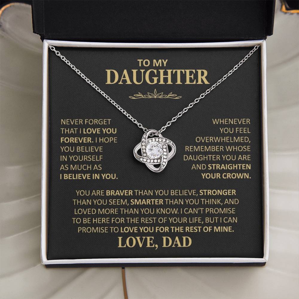 To My Daughter - Love Dad - Beautiful Gift Set - Love Knot Necklace -DLK020