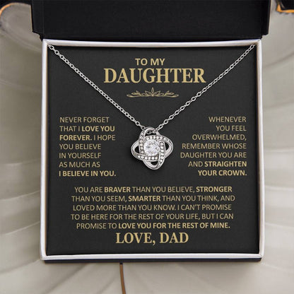 To My Daughter - Love Dad - Beautiful Gift Set - Love Knot Necklace -DLK020