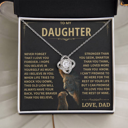 To My Daughter - Love Dad - Beautiful Gift Set - Love Knot Necklace -DLK009