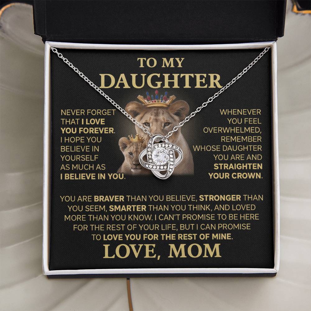 To My Daughter - Love Dad - Beautiful Gift Set - Love Knot Necklace -DLK015