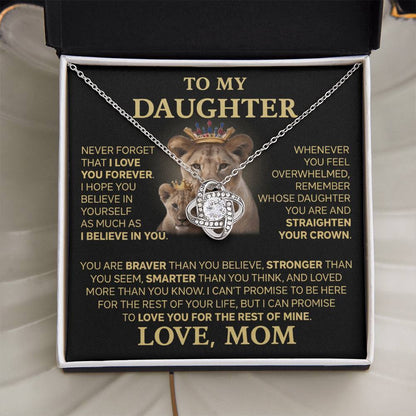 To My Daughter - Love Dad - Beautiful Gift Set - Love Knot Necklace -DLK015