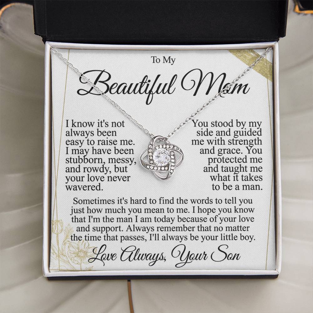 To My Mom - Beautiful Gift Set - Love Knot Necklace -MLK004