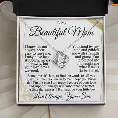 To My Mom - Beautiful Gift Set - Love Knot Necklace -MLK004