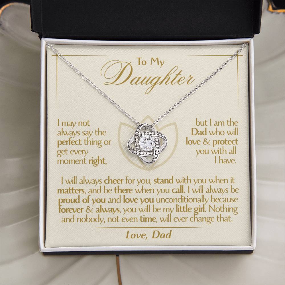 To My Daughter - Love Dad - Beautiful Gift Set - Love Knot Necklace -DLK010