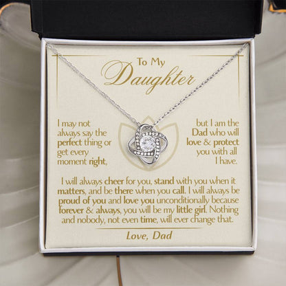 To My Daughter - Love Dad - Beautiful Gift Set - Love Knot Necklace -DLK010