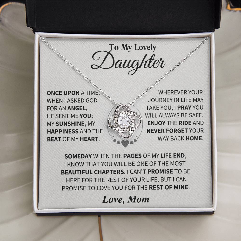 To My Daughter - Love Dad - Beautiful Gift Set - Love Knot Necklace -DLK012
