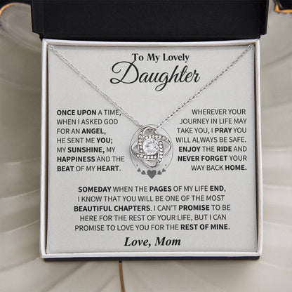 To My Daughter - Love Dad - Beautiful Gift Set - Love Knot Necklace -DLK012
