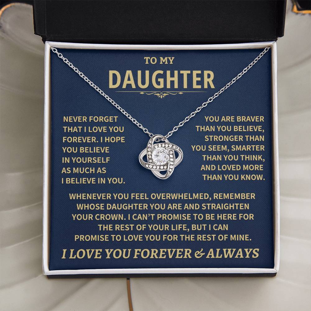 To My Daughter - Love Dad - Beautiful Gift Set - Love Knot Necklace -DLK007