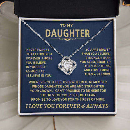 To My Daughter - Love Dad - Beautiful Gift Set - Love Knot Necklace -DLK007