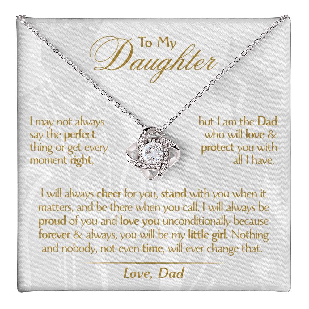 To My Daughter - Love Dad - Beautiful Gift Set - Love Knot Necklace -DLK006