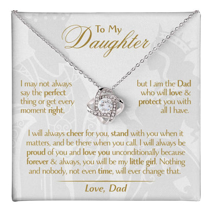 To My Daughter - Love Dad - Beautiful Gift Set - Love Knot Necklace -DLK006