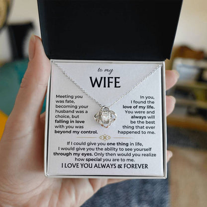 To My Wife - Beautiful Gift Set - Love Knot Necklace - WLKL002