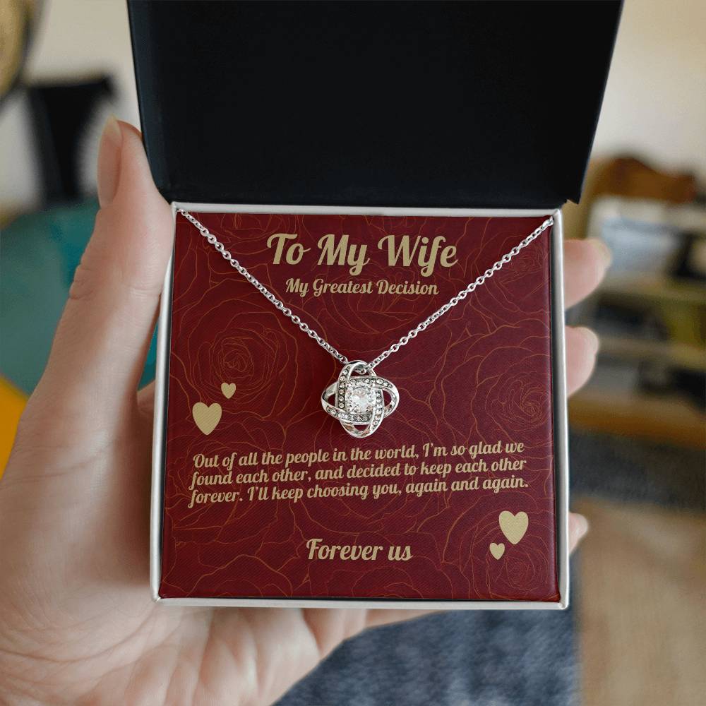 To My Wife - Beautiful Gift Set - Love Knot Necklace - WLKL003