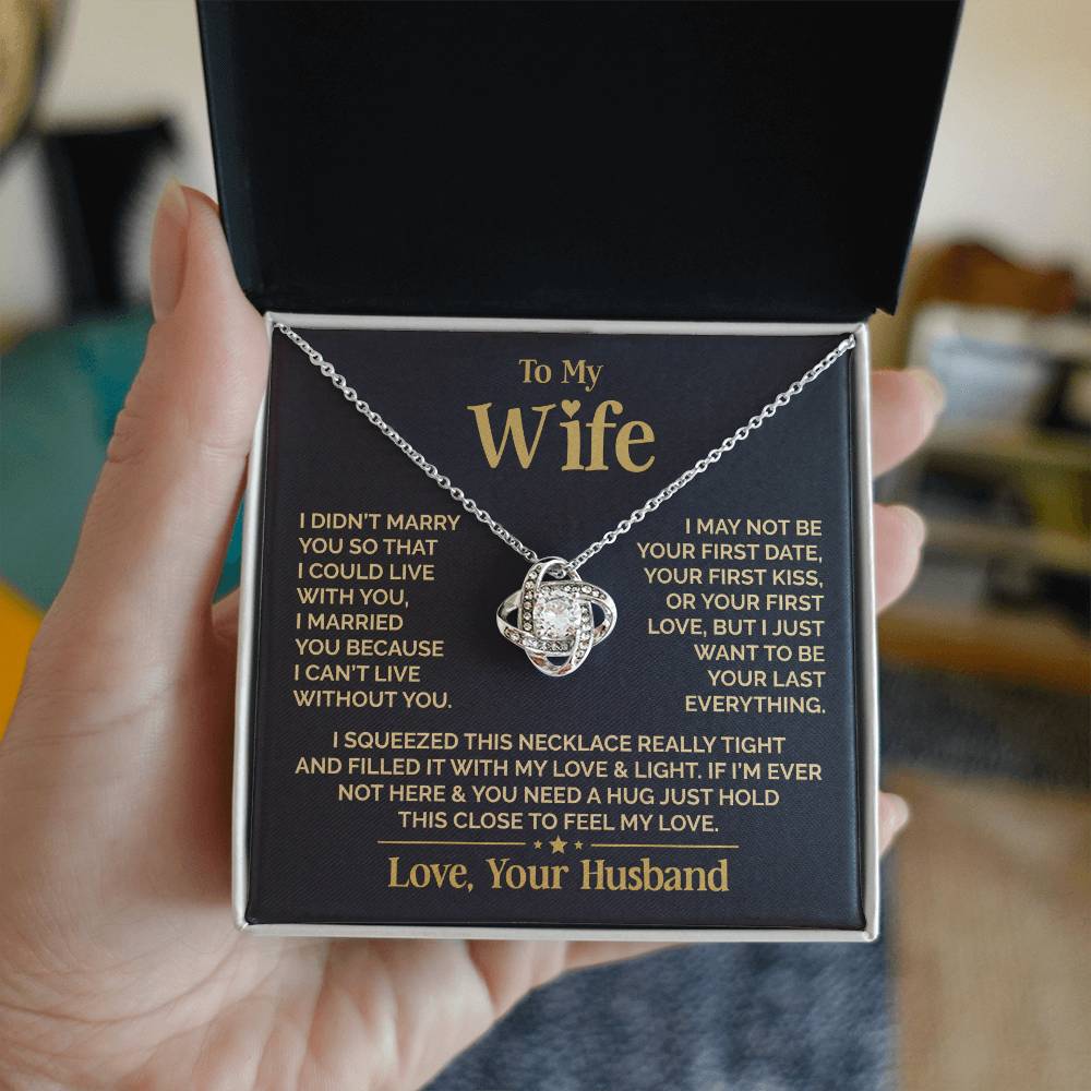 To My Wife - Beautiful Gift Set - Love Knot Necklace - WLKL010