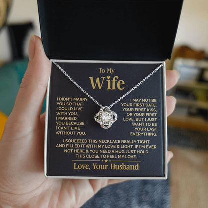 To My Wife - Beautiful Gift Set - Love Knot Necklace - WLKL010