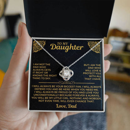 To My Daughter - Love Dad - Beautiful Gift Set - Love Knot Necklace -DLK004