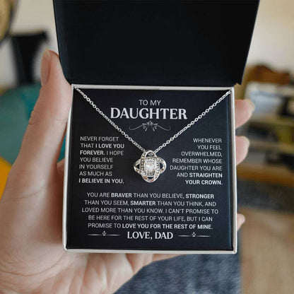To My Daughter - Love Dad - Beautiful Gift Set - Love Knot Necklace -DLK008