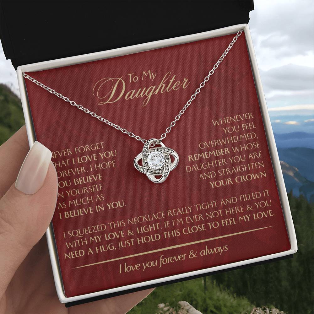 To My Daughter - Love Dad - Beautiful Gift Set - Love Knot Necklace -DLK005