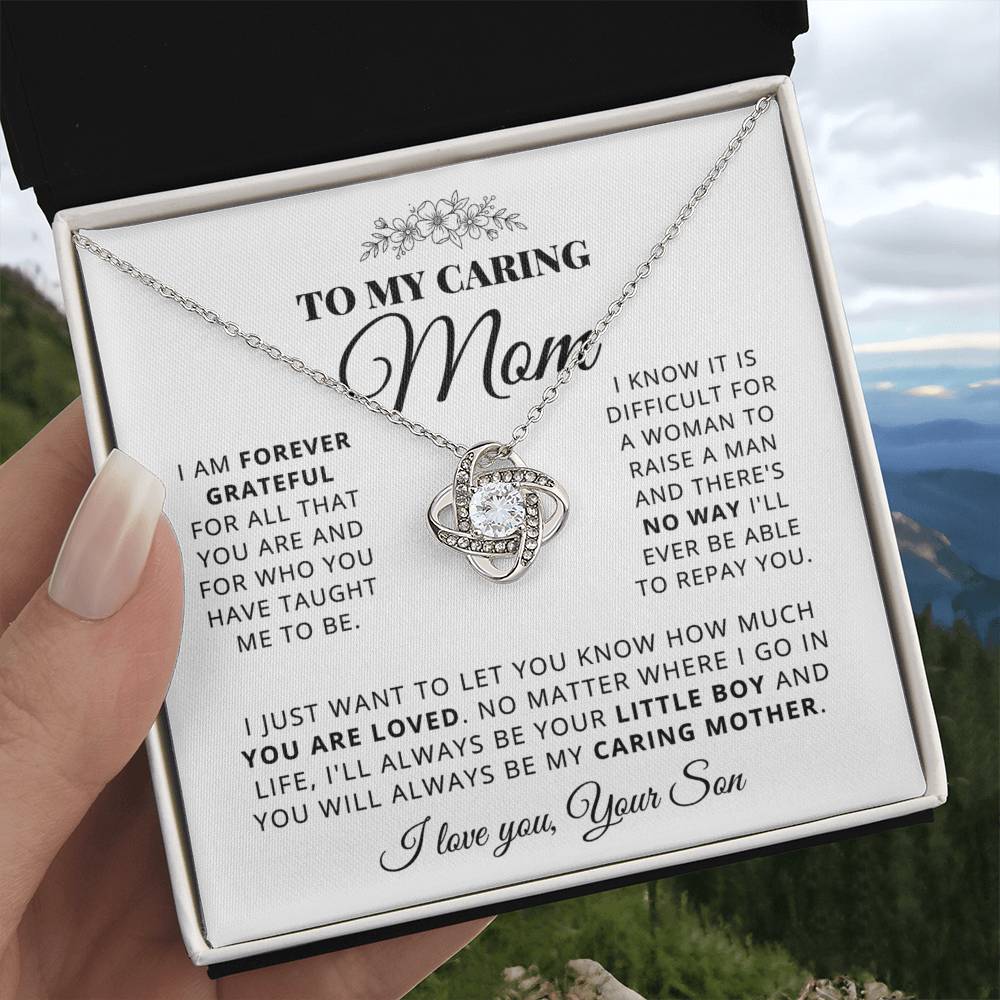 To My Mom - Beautiful Gift Set - Love Knot Necklace -MLK003