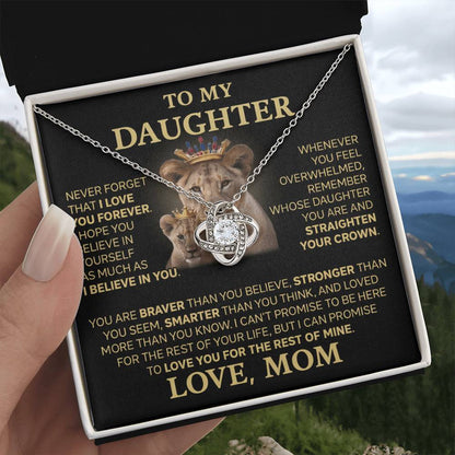 To My Daughter - Love Dad - Beautiful Gift Set - Love Knot Necklace -DLK015