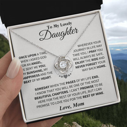 To My Daughter - Love Dad - Beautiful Gift Set - Love Knot Necklace -DLK012