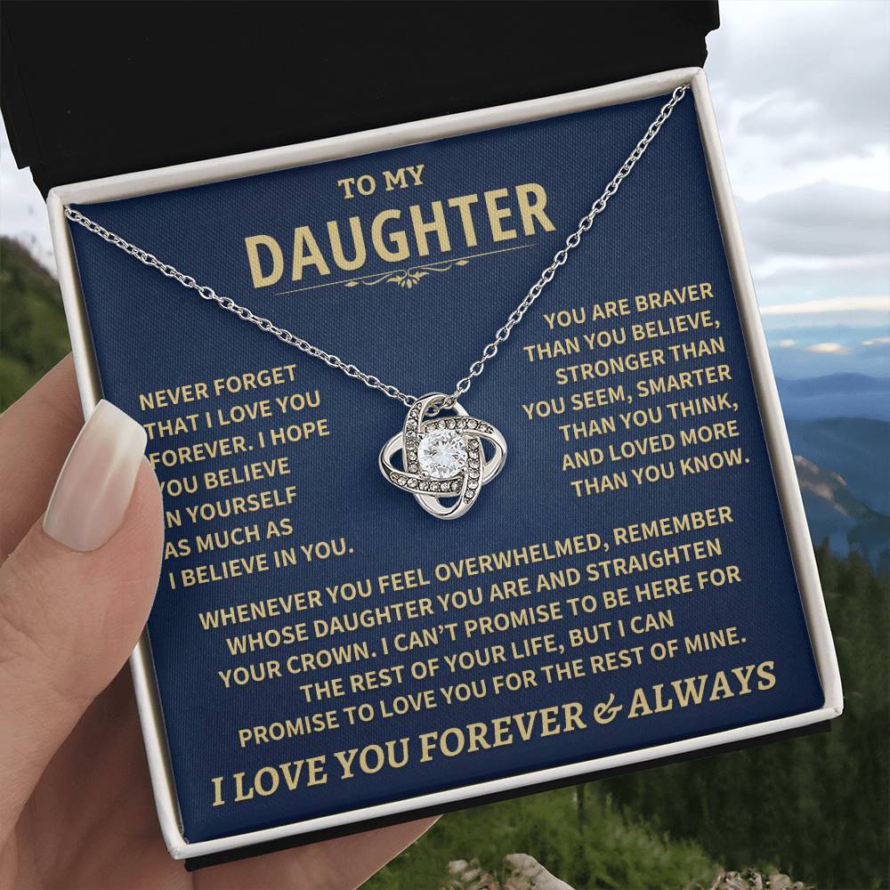 To My Daughter - Love Dad - Beautiful Gift Set - Love Knot Necklace -DLK007