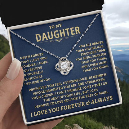 To My Daughter - Love Dad - Beautiful Gift Set - Love Knot Necklace -DLK007