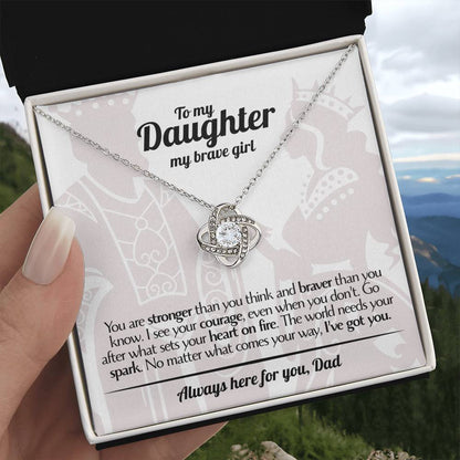 To My Daughter - Love Dad - Beautiful Gift Set - Love Knot Necklace -DLK017