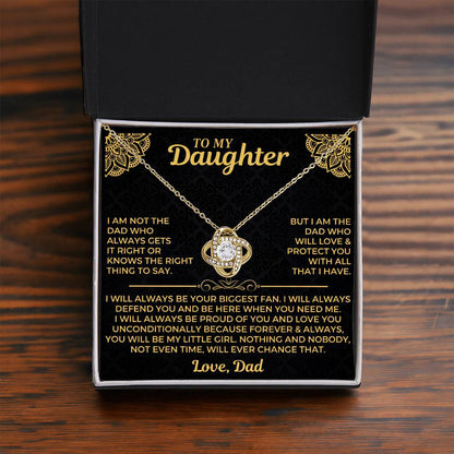 To My Daughter - Love Dad - Beautiful Gift Set - Love Knot Necklace -DLK004