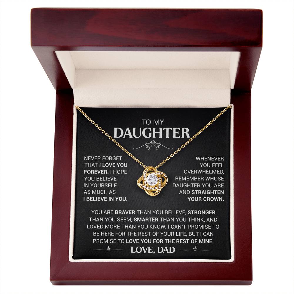 To My Daughter - Love Dad - Beautiful Gift Set - Love Knot Necklace -DLK013
