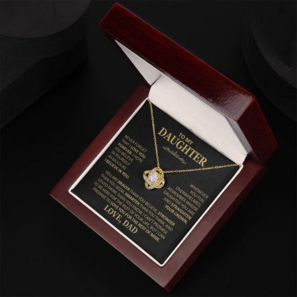 To My Daughter - Love Dad - Beautiful Gift Set - Love Knot Necklace -DLK020
