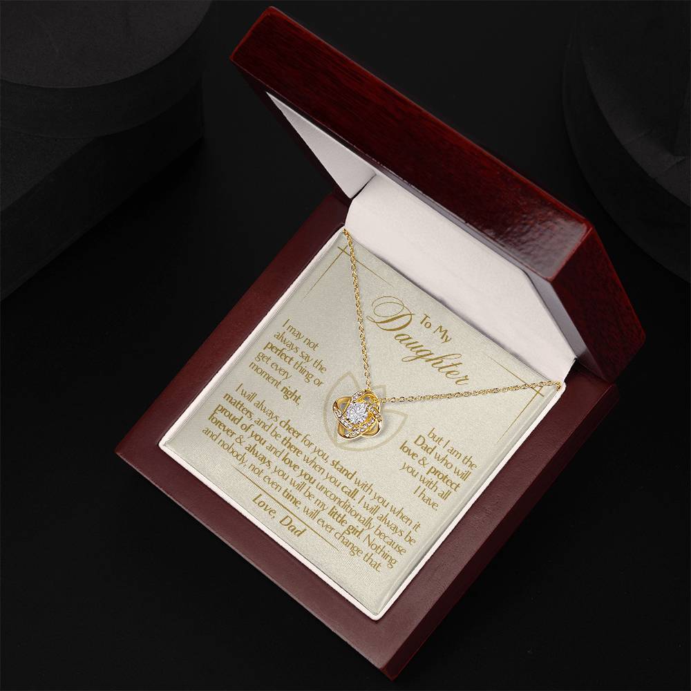To My Daughter - Love Dad - Beautiful Gift Set - Love Knot Necklace -DLK010