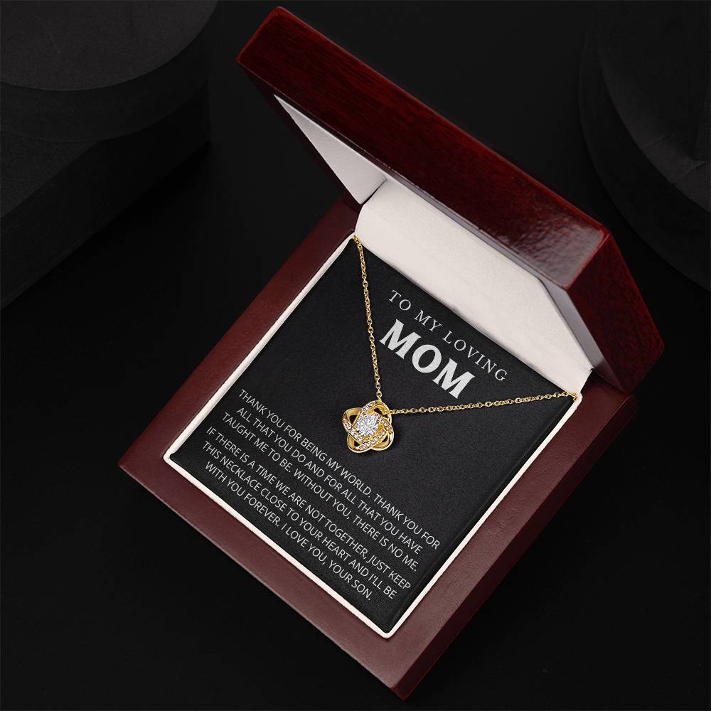 To My Mom - Beautiful Gift Set - Love Knot Necklace -MLK005