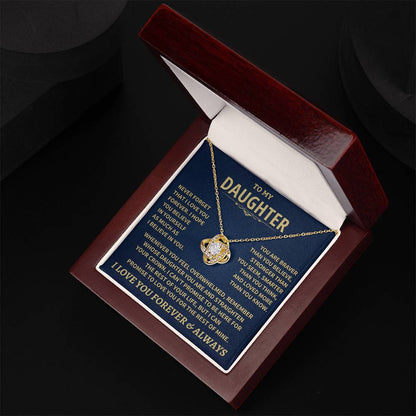 To My Daughter - Love Dad - Beautiful Gift Set - Love Knot Necklace -DLK007
