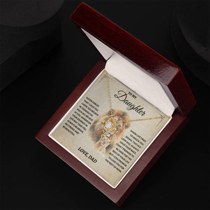 To My Daughter - Love Dad - Beautiful Gift Set - Love Knot Necklace -DLK011