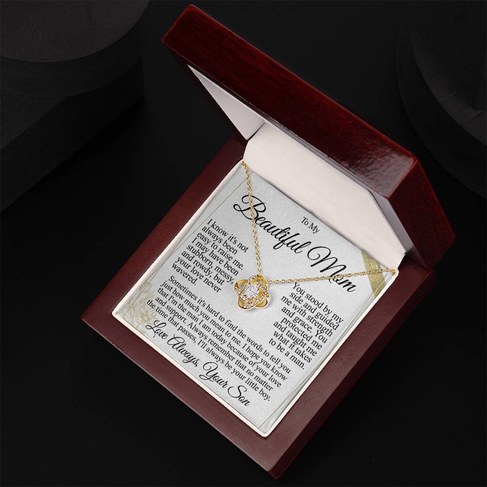 To My Mom - Beautiful Gift Set - Love Knot Necklace -MLK004
