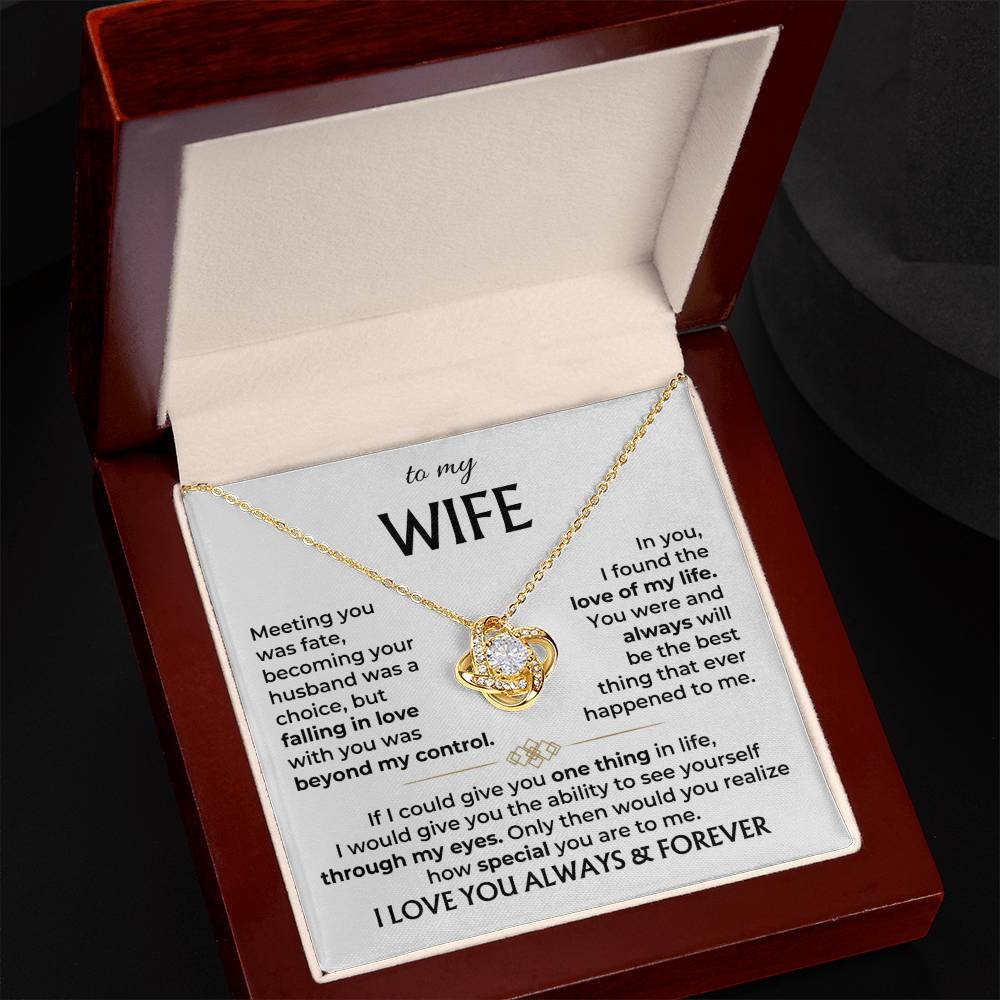 To My Wife - Beautiful Gift Set - Love Knot Necklace - WLKL002