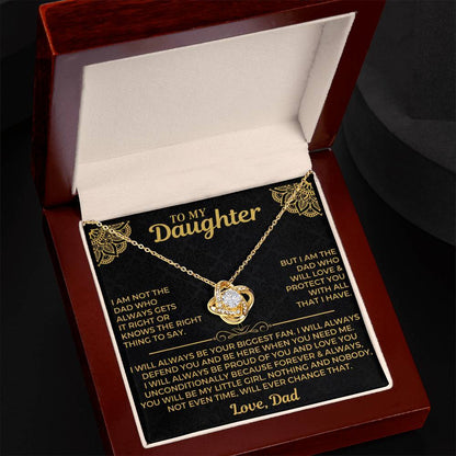 To My Daughter - Love Dad - Beautiful Gift Set - Love Knot Necklace -DLK004
