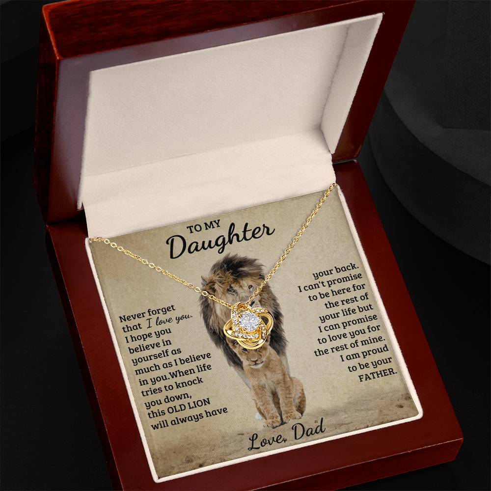 To My Daughter - Love Dad - Beautiful Gift Set - Love Knot Necklace -DLK018